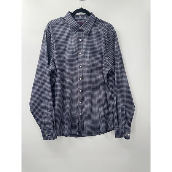 UNTUCKit Other - UNTUCKit Men's Blue Plaid‎ Button-Up Long Sleeve Dress Shirt Size XL